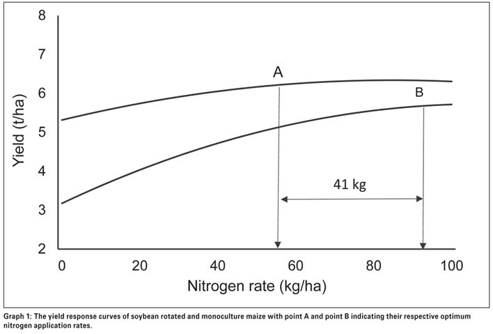 The nitrogen replacement value of soybean on a following maize crop